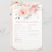 Papier Jeu de prédictions et de conseils pour bébé rose p (Devant / Derrière)