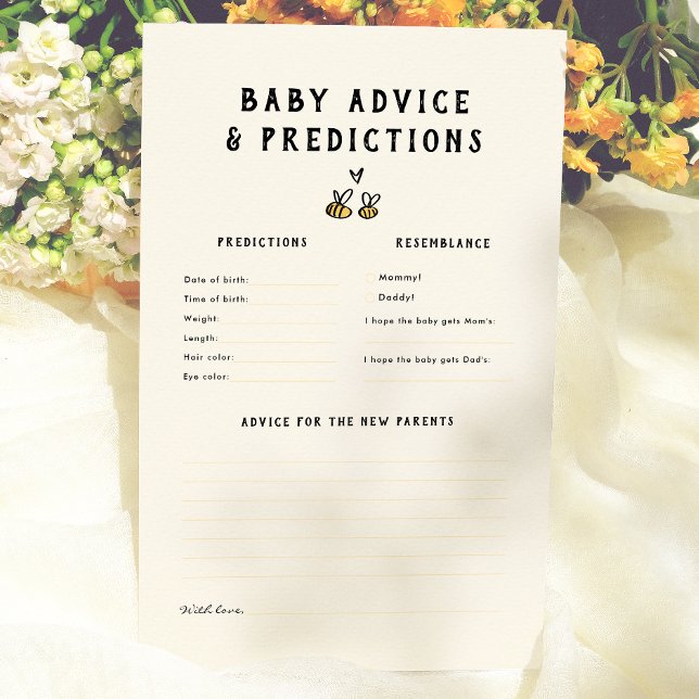 Papier Jeu de prédictions et de conseils pour bébé Rustic (Créateur téléchargé)
