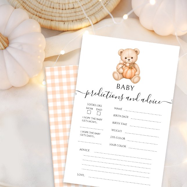 Papier Jeu de prédictions et de conseils pour bébé Teddy  (Créateur téléchargé)