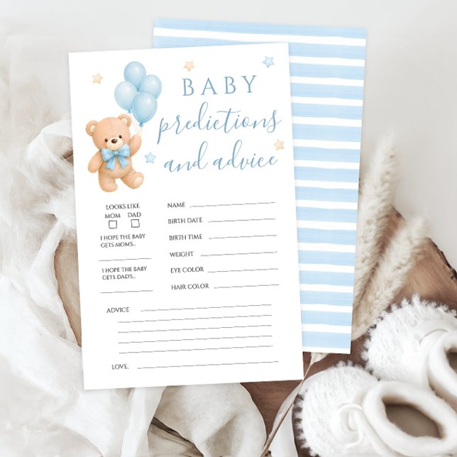 Papier Jeu de prédictions et de conseils pour bébé Teddy  (Créateur téléchargé)