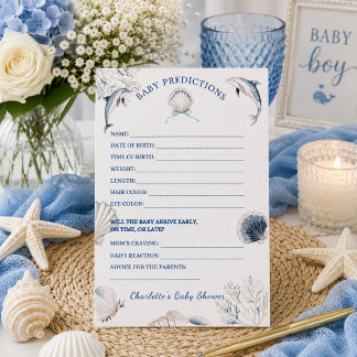 Papier Jeu de prédictions pour Baby Shower Côté Mer