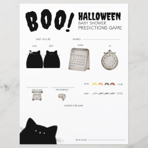 Papier Jeu de prédictions pour Baby Shower Halloween Litt