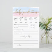 Papier Jeu de prédictions pour bébé à l'aquarelle rose bl (Debout devant)