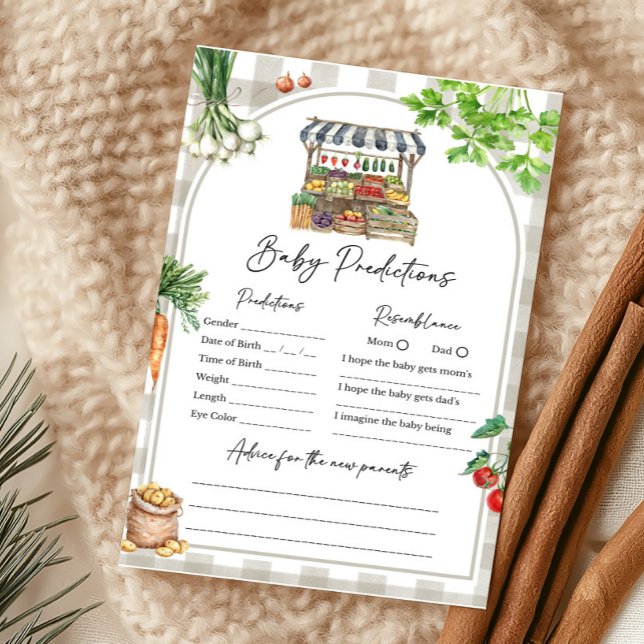 Papier Jeu de Prédictions pour Bébé Cultivé Localement au (Farmers Market Baby Shower Baby Predictions Game)