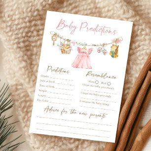Papier Jeu de prédictions pour bébé fille élevée localeme