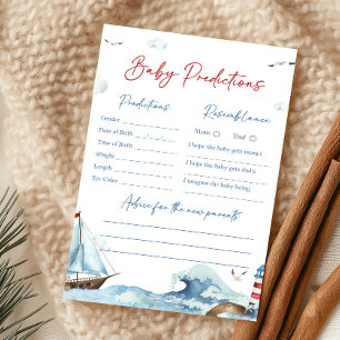 Papier Jeu de prédictions pour bébé marin bleu rouge
