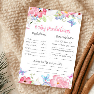 Papier Jeu de prédictions pour bébé petite papillon flora