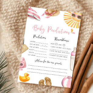 Papier Jeu de prédictions pour bébé Pink Splish Splash