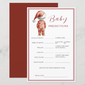 Papier Jeu de prédictions Santa Baby Noël Bébé