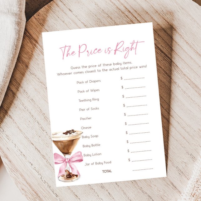Papier Jeu de prix de la Douche de Martini Espresso à Rub (Espresso Baby Shower Game)