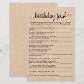 Papier Jeu de querelle d'anniversaire avec réponses (Devant / Derrière)