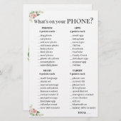 Papier Jeu de questions par téléphone 💍 Fête des mariées (Devant / Derrière)