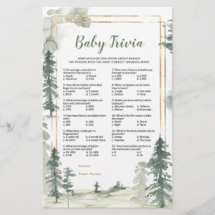 Papier Jeu de questions-réponses bébé Aventure de la forê