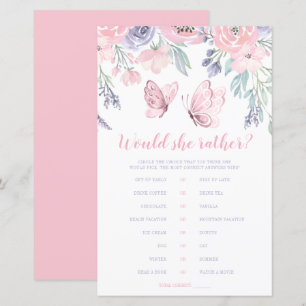 Papier Jeu de questions « Would She Rather » papillon flo