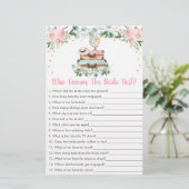 Papier Jeu de qui connaît le mieux la mariée pour un voya (Debout devant)