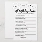 Papier Jeu de quiz anniversaire 1ère modifiable Jeu de fê (Devant / Derrière)