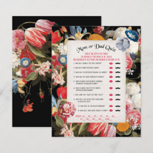 Papier Jeu de quiz Baby Shower "Bébé en fleurs" Maman ou