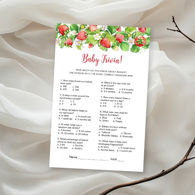 Papier Jeu de quiz bébé fraise (Créateur téléchargé)
