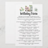 Papier Jeu de quiz d'anniversaire avec réponses Fête d'an (Devant / Derrière)