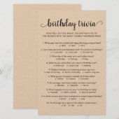 Papier Jeu de quiz d'anniversaire avec réponses Fête d'an (Devant / Derrière)