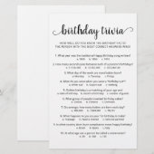 Papier Jeu de quiz d'anniversaire avec réponses Fête d'an (Devant / Derrière)