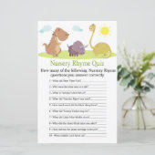 Papier Jeu de quiz de comptine de nurserie de dinosaure p (Debout devant)