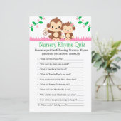 Papier Jeu de quiz de comptine de nurserie de singe bébé (Debout devant)