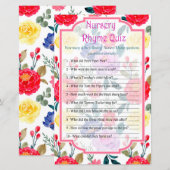 Papier Jeu de quiz de comptine pour bébé Fleurs pour baby (Devant / Derrière)
