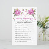 Papier Jeu de quiz de comptine pour bébé Fleurs violettes (Debout devant)
