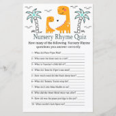 Papier Jeu de quiz de comptine pour bébé shower orange Di (Devant)