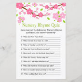 Papier Jeu de quiz de comptine pour bébé sur une branche  (Devant)