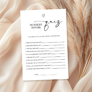 Papier Jeu de quiz de comptines