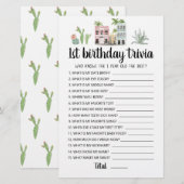 Papier Jeu de quiz modifiable pour 1er anniversaire (Devant / Derrière)