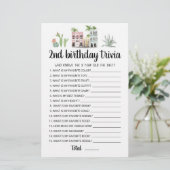 Papier Jeu de quiz modifiable pour le 2ème anniversaire (Debout devant)
