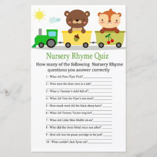 Papier Jeu de quiz sur la comptine des animaux en train p