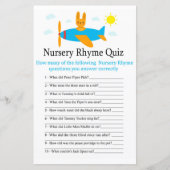 Papier Jeu de quiz sur les comptines pour bébé avec un av (Devant)