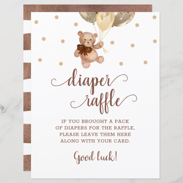 Papier Jeu De Raffin De L'Ours En Teddy Brown Et De L'Our (Devant / Derrière)