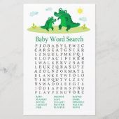Papier Jeu de recherche Baby shower de mot d'alligator mû (Devant)