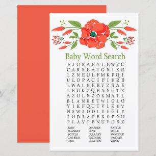 Papier Jeu de recherche Baby shower de mots