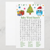 Papier Jeu de recherche Baby shower de mots Cute Owl (Devant / Derrière)