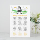Papier Jeu de recherche Baby shower de mots Zebra (Debout devant)