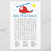 Papier Jeu de recherche Baby shower Word de l'hélicoptère (Devant)