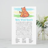 Papier Jeu de recherche de mot Baby shower d'ours (Debout devant)