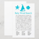 Papier Jeu de recherche de mot Baby shower nautique (Devant / Derrière)