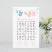 Papier Jeu de recherche de mots Baby shower de ligne de v (Debout devant)