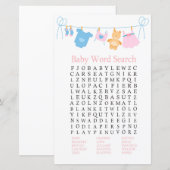 Papier Jeu de recherche de mots Baby shower de ligne de v (Devant / Derrière)