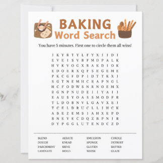 Papier Jeu de recherche de mots de cuisson