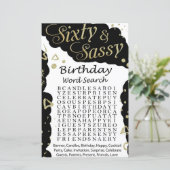 Papier Jeu de recherche de mots pour anniversaire soixant (Debout devant)