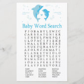 Papier Jeu de recherche de mots pour Baby Shower Dauphin (Devant)