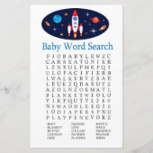 Papier Jeu de recherche de mots pour Baby Shower sur le t (Devant)